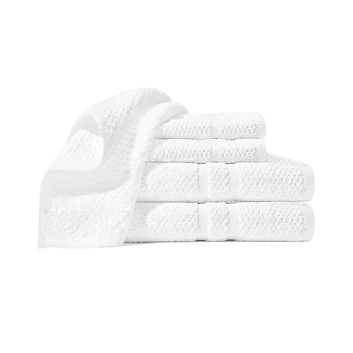 GuestSupply US Swiss Dot by Grand Royal Hand Towel Cotton Dobby Border 16x30 4.5 lbs dz White